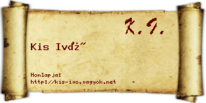 Kis Ivó névjegykártya