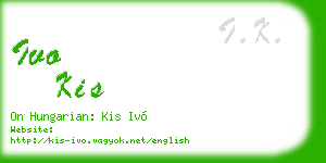 ivo kis business card